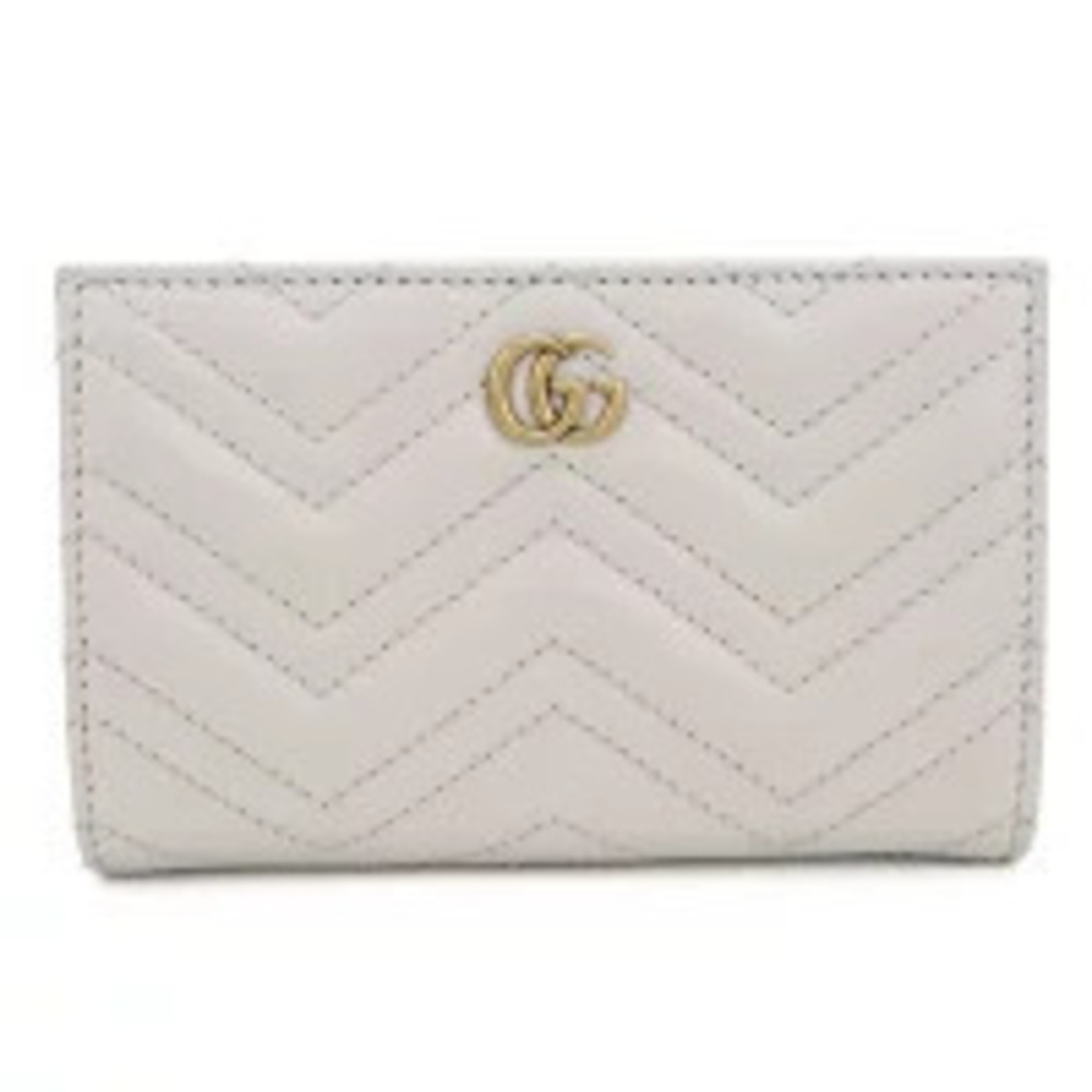 Gucci Bi fold Wallet Compact Double G Card Case Wallet Leather